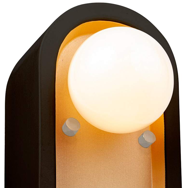 Image 2 Arcade 9" High Carbon Matte Black and Gold Wall Sconce more views