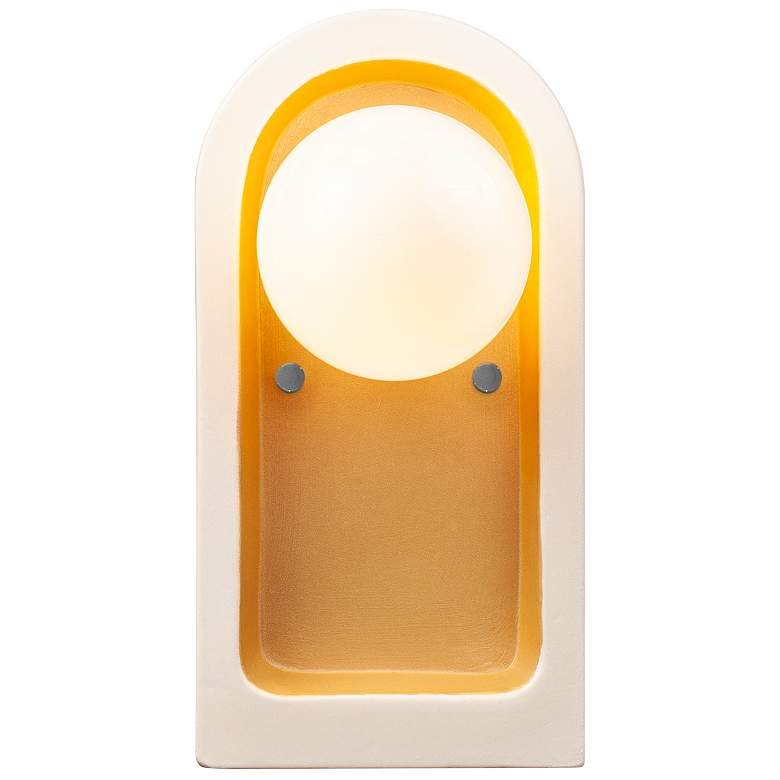 Image 2 Arcade 9" High Matte White and Champagne Gold Wall Sconce more views