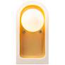 Arcade 9" High Matte White and Champagne Gold Wall Sconce