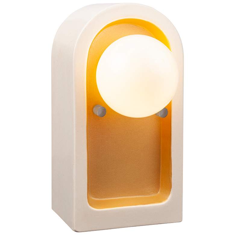 Image 4 Arcade 9" High Matte White and Champagne Gold Wall Sconce more views