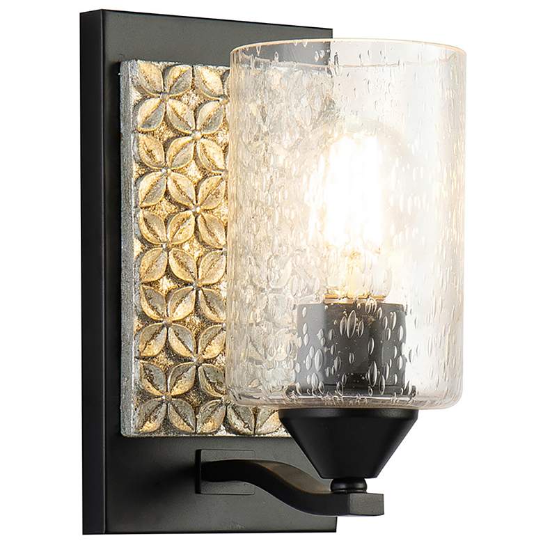 Image 1 Arcadia 1 Light Wall Sconce in Matte Black and Silver