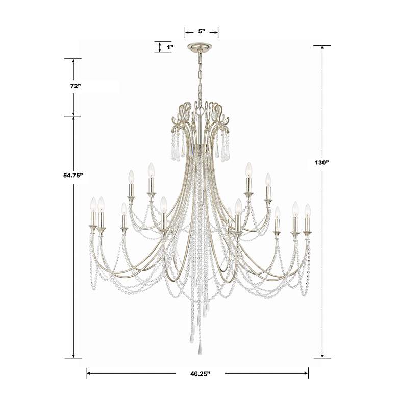 Image 5 Arcadia 15 Light Antique Silver Chandelier more views