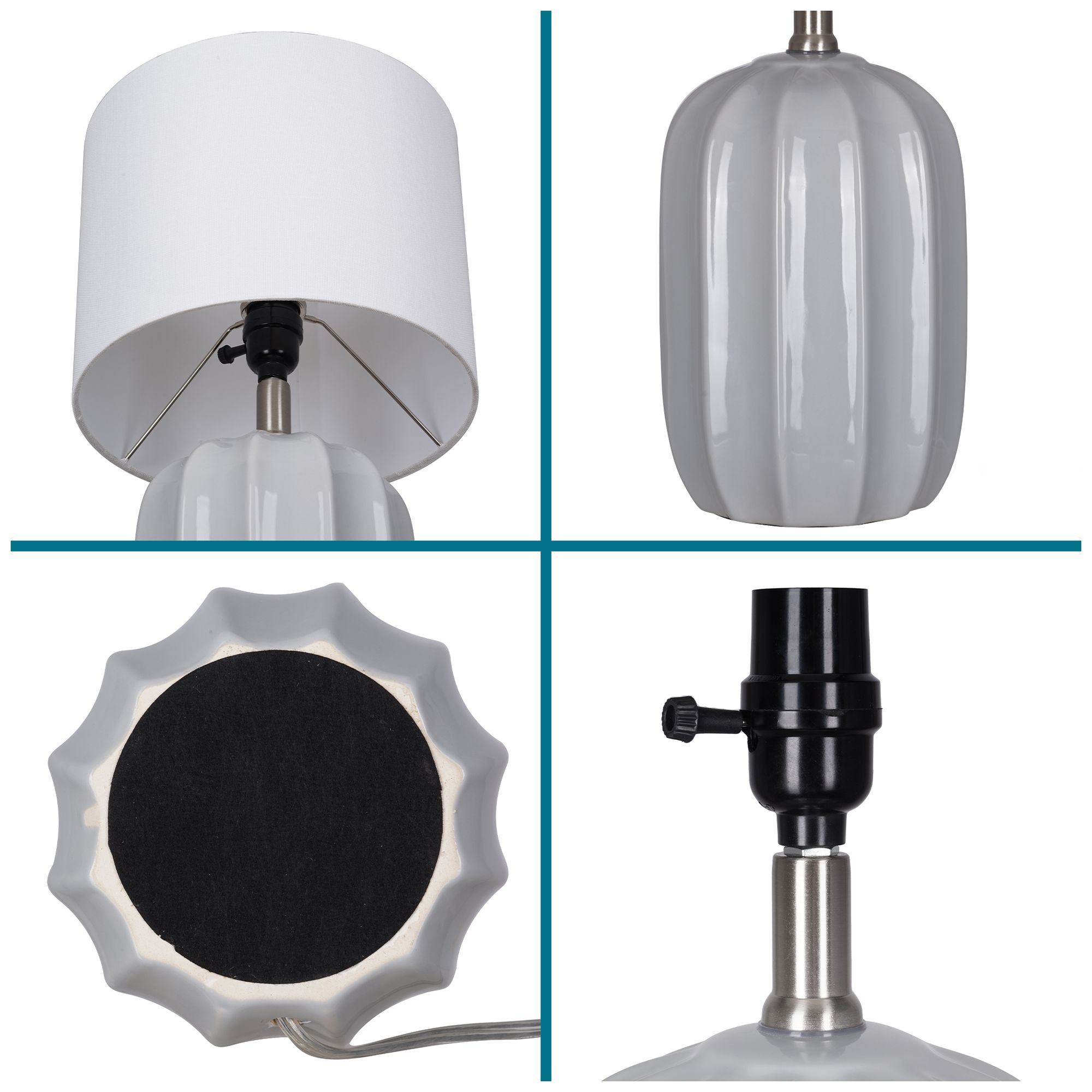 Arcadia 19.5" High Gray Ceramic Table Lamp