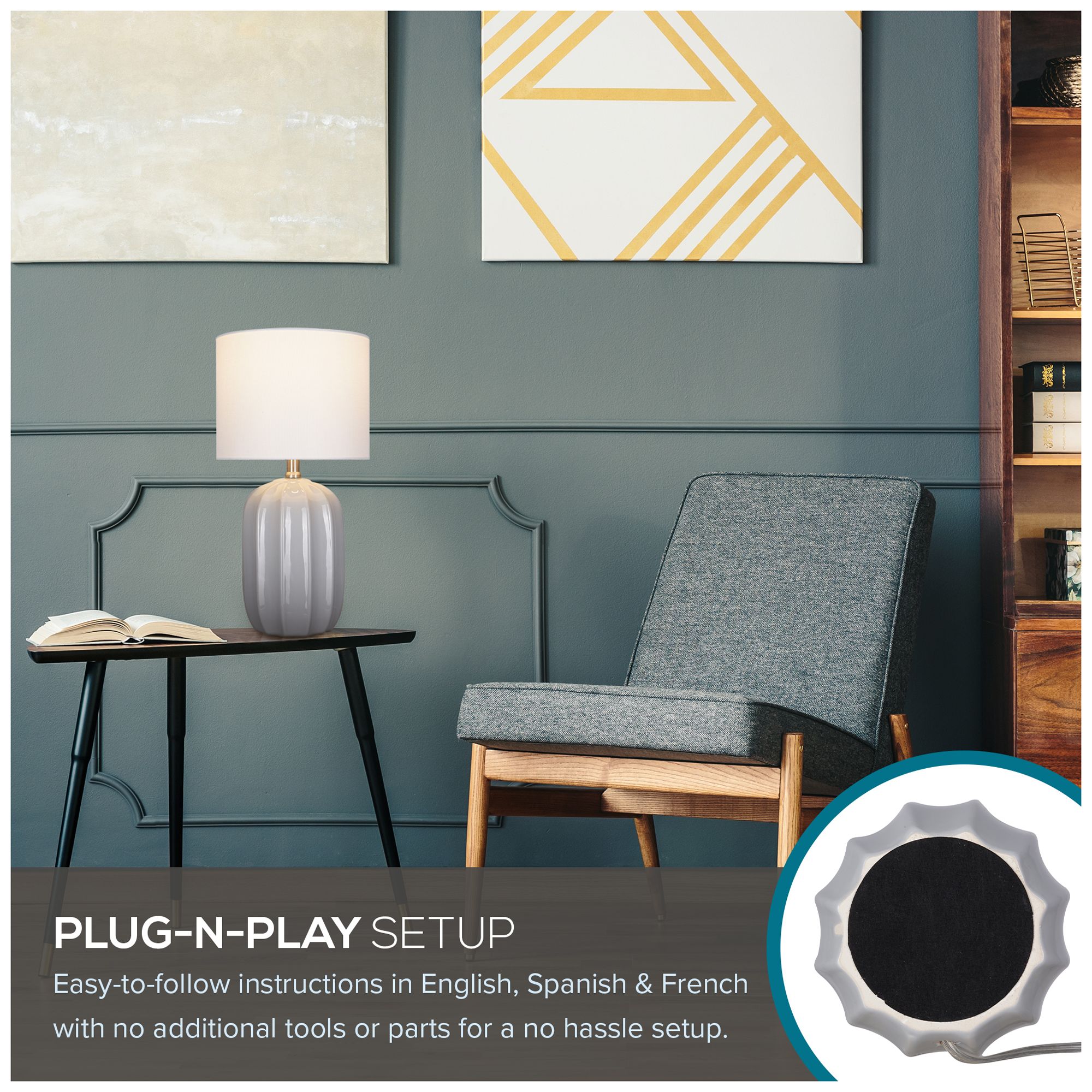 Arcadia 19.5" High Gray Ceramic Table Lamp