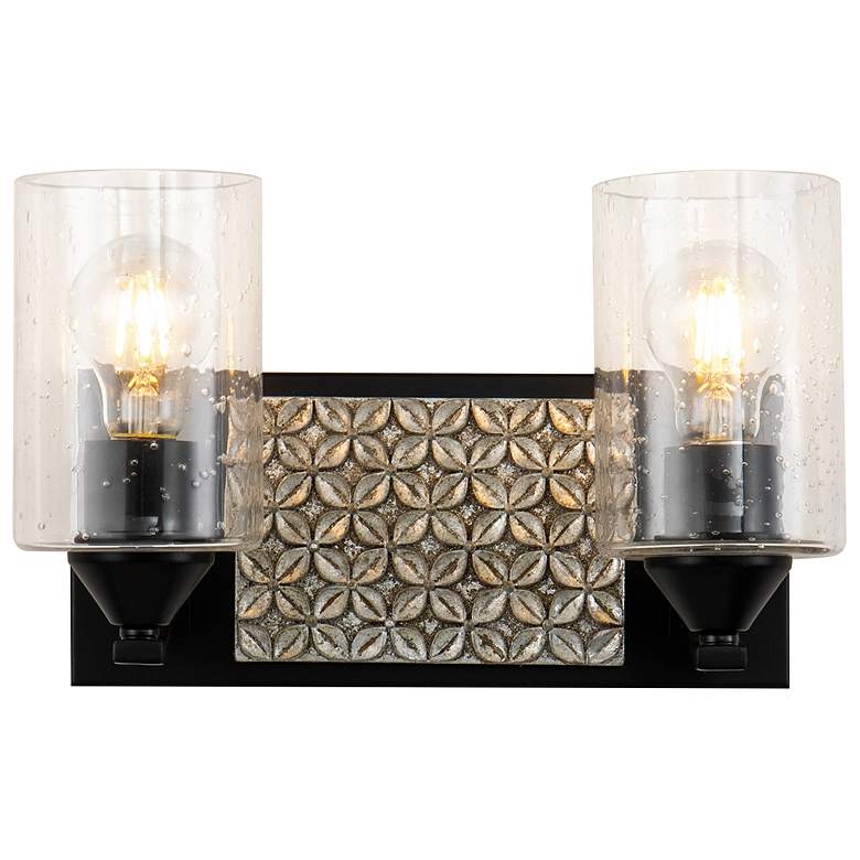 Image 1 Arcadia 2 Light Bath Vanity in Matte Black and Silver