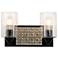 Arcadia 2 Light Bath Vanity in Matte Black and Silver