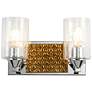 Arcadia 2 Light Bath Vanity in Polished Chrome and Gold