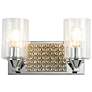 Arcadia 2 Light Bath Vanity in Polished Chrome and Silver