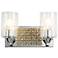 Arcadia 2 Light Bath Vanity in Polished Chrome and Silver