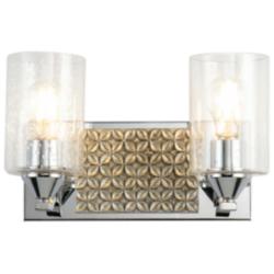 Arcadia 2 Light Bath Vanity in Polished Chrome and Silver