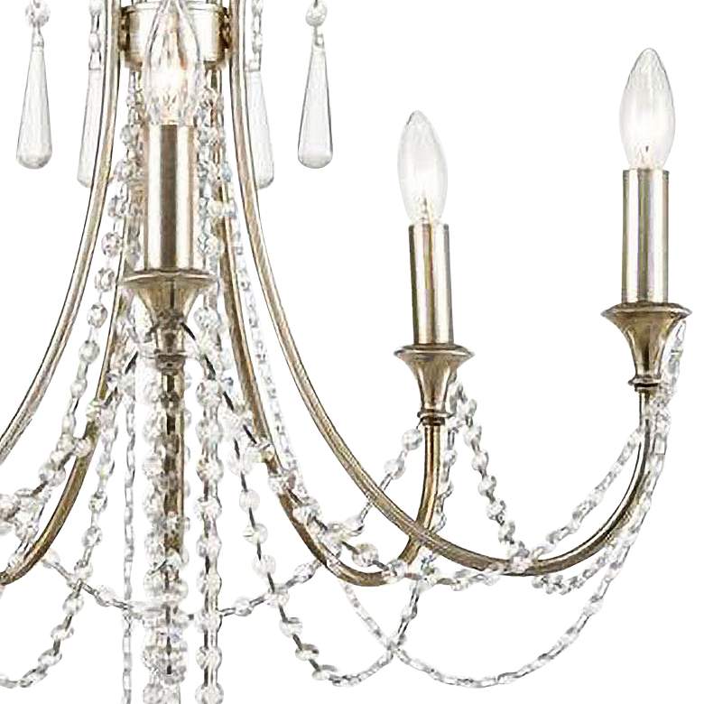 Image 3 Arcadia 23 1/2 inchW Antique Silver Crystal 5-Light Chandelier more views
