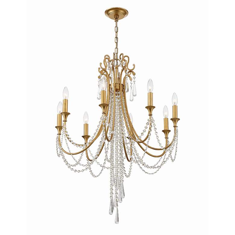 Image 4 Arcadia 26" Wide Antique Gold Crystals 8-Light Chandelier more views