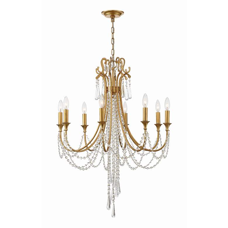 Image 5 Arcadia 26" Wide Antique Gold Crystals 8-Light Chandelier more views