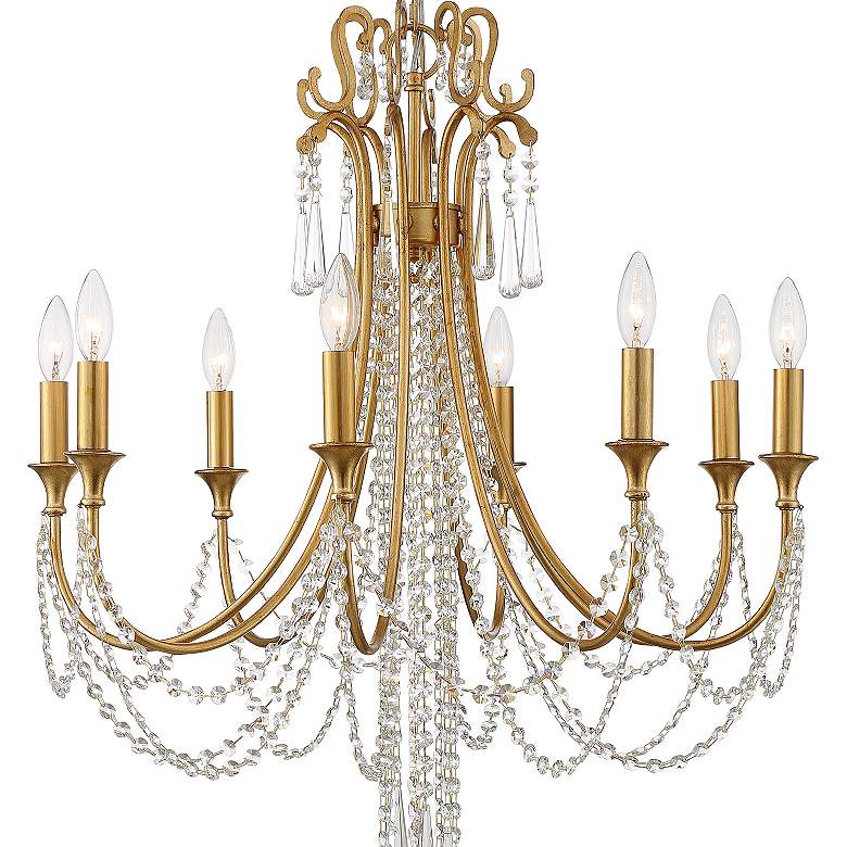 Image 6 Arcadia 26" Wide Antique Gold Crystals 8-Light Chandelier more views