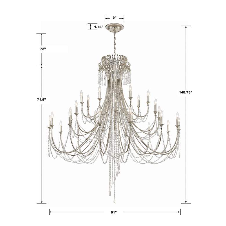 Image 5 Arcadia 28 Light Antique Silver Chandelier more views
