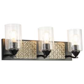 Image1 of Arcadia 3 Light Bath Bar in Matte Black and Silver