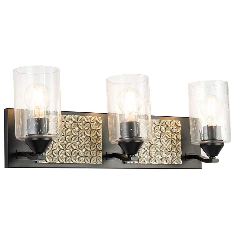 Image 1 Arcadia 3 Light Bath Bar in Matte Black and Silver