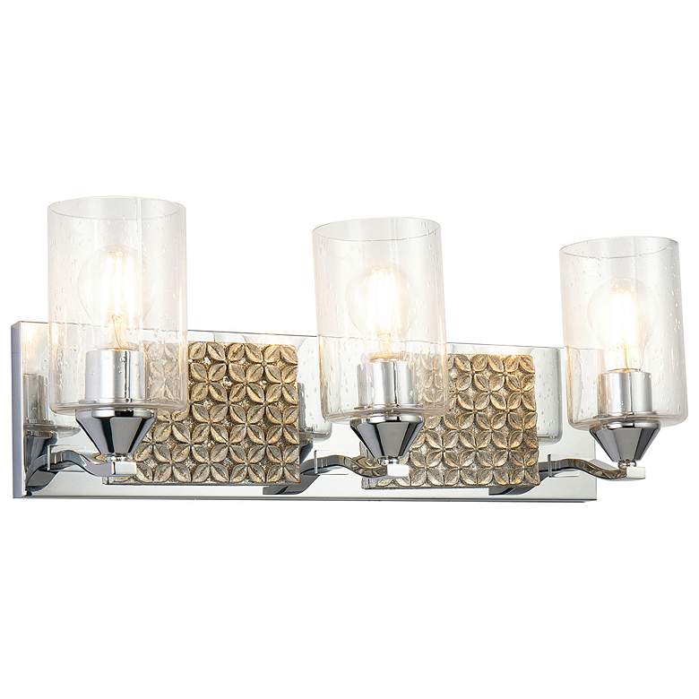 Image 1 Arcadia 3 Light Bath Bar in Polished Chrome and Silver