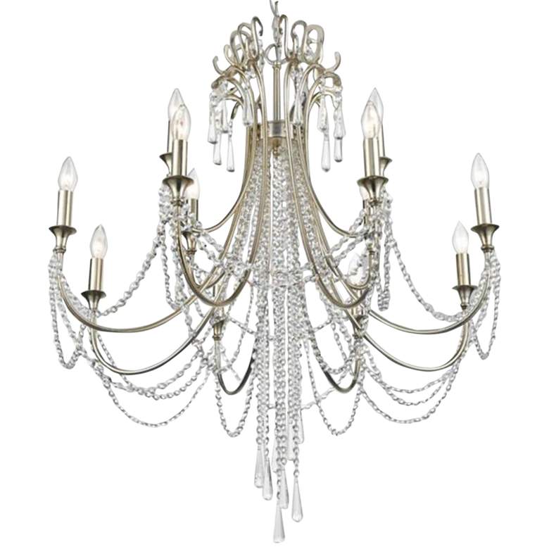 Image 1 Arcadia 32 1/2 inch Wide 12-Light Antique Silver Chandelier