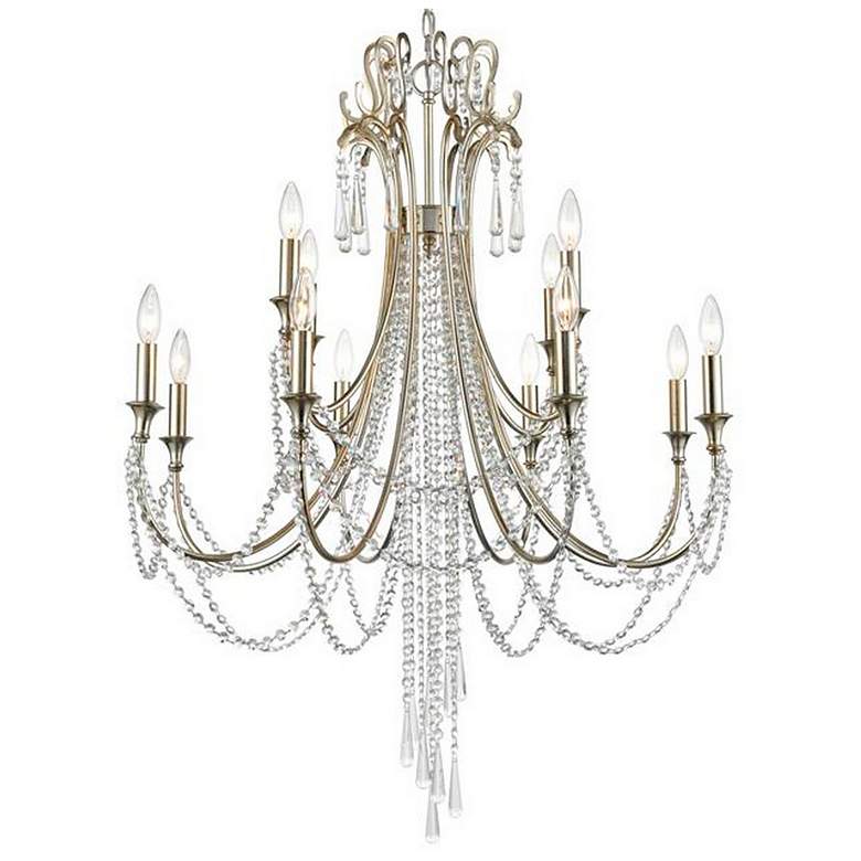 Image 1 Arcadia 32 1/2" Wide 12-Light Antique Silver Chandelier