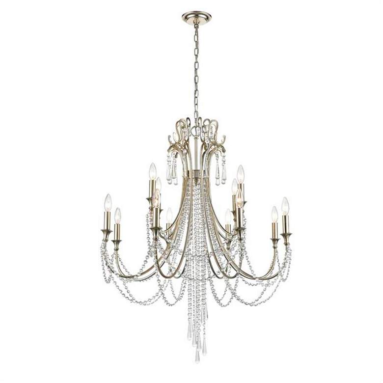 Image 2 Arcadia 32 1/2" Wide 12-Light Antique Silver Chandelier more views
