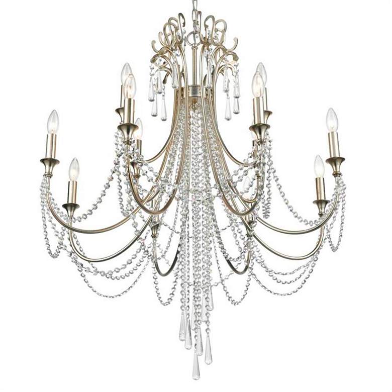 Image 3 Arcadia 32 1/2" Wide 12-Light Antique Silver Chandelier more views