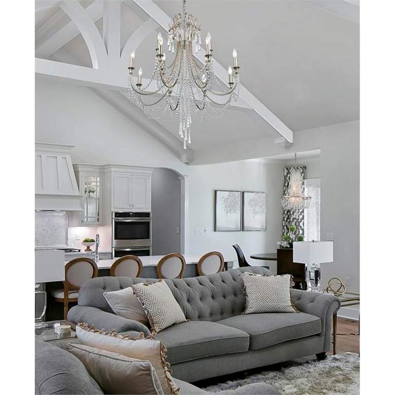 Image 7 Arcadia 32 1/2" Wide 12-Light Antique Silver Chandelier more views