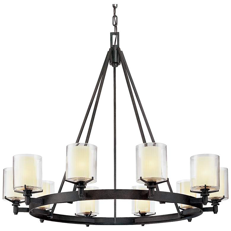 Image 1 Arcadia 39 3/4" Wide Textured Black 10-Light Chandelier