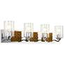 Arcadia 4 Light Bath Bar in Polished Chrome and Gold