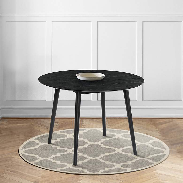 Image 7 Arcadia 42 in. Round Dining Table in Black Wood more views