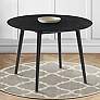 1_Arcadia 42" Wide Black Wood Round Dining Table