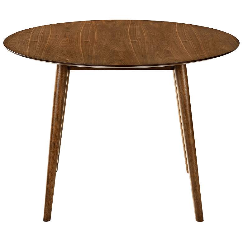 Image 3 Arcadia 42" Wide Walnut Round Dining Table more views