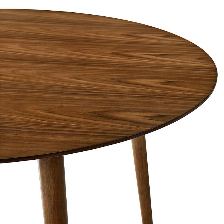 Image 4 Arcadia 42" Wide Walnut Round Dining Table more views