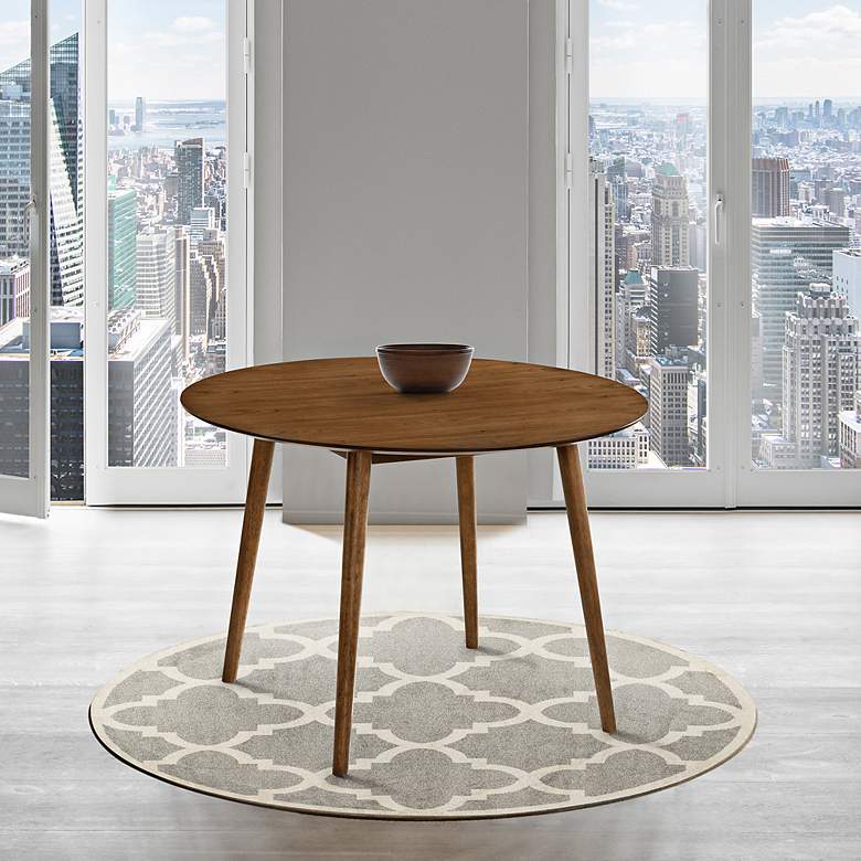 Image 7 Arcadia 42" Wide Walnut Round Dining Table more views