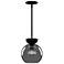 Arcadia 8" Wide Powder-Coated Black Globe Mini Pendant