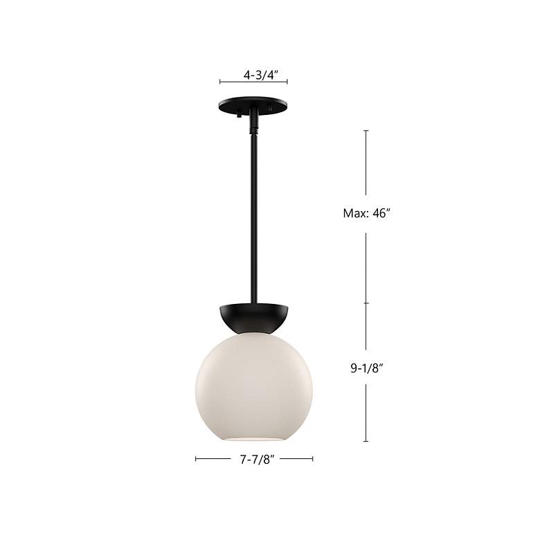 Image 4 Arcadia 8" Wide Powder-Coated Black Globe Mini Pendant more views