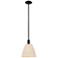 Arcadia 9" Wide Matte Black Mini Pendant with Natural Shade