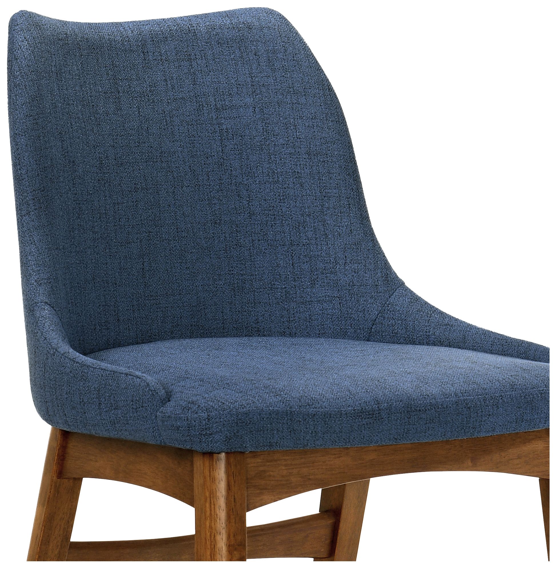 Image 7 Arcadia and Azalea 5 Piece 42 In. Round Dining Set in Blue and Walnut Wood more views