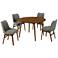 Arcadia and Azalea 5 Piece 48 In. Round Dining Set in Charcoal, Walnut Wood