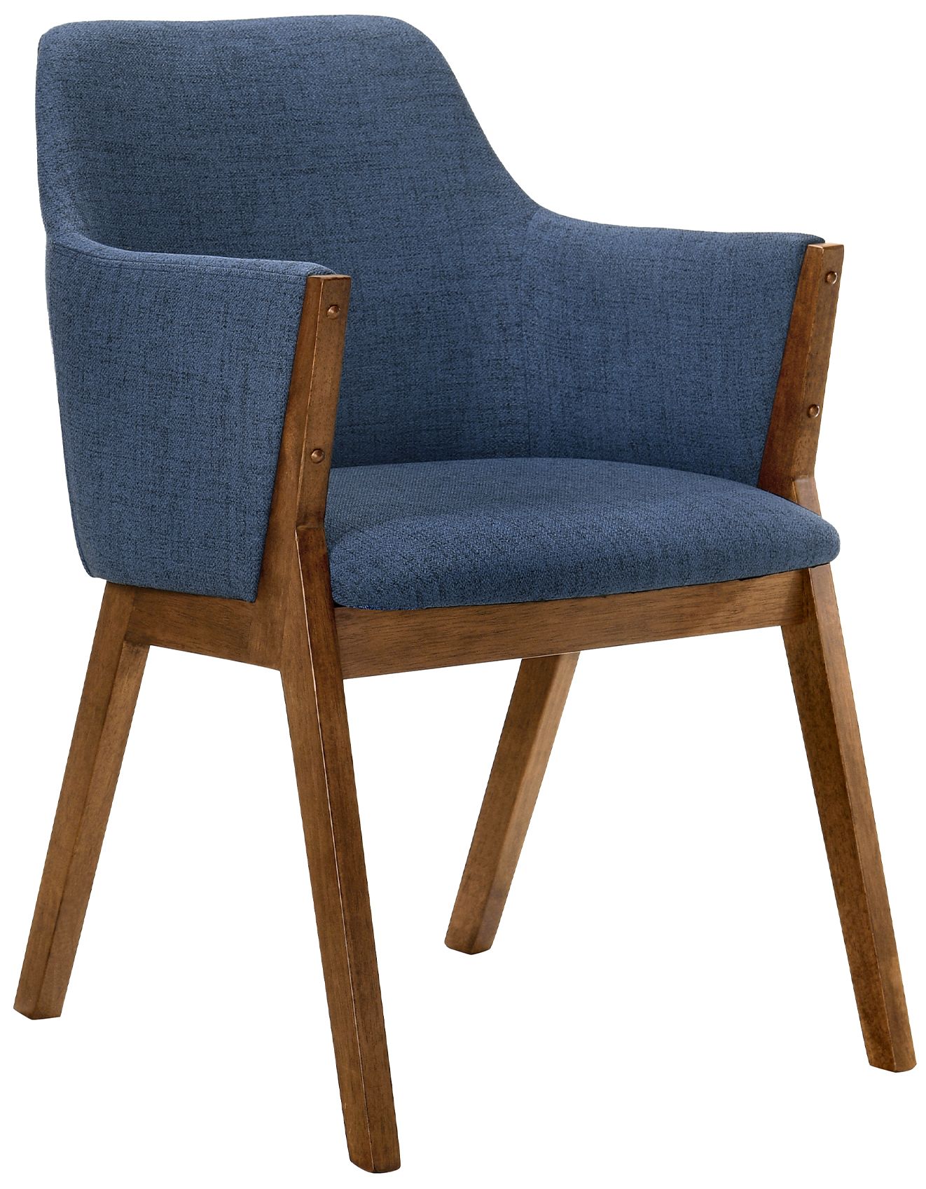 Image 3 Arcadia and Renzo 5 Piece 42 In. Round Dining Set in Blue, Walnut Wood more views