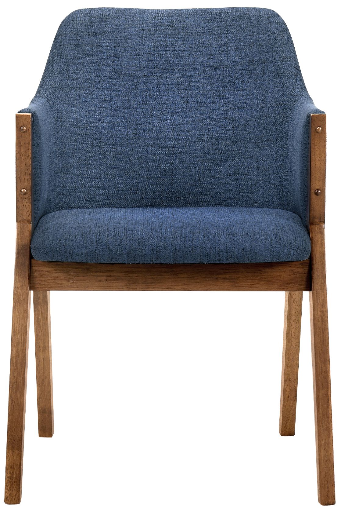 Image 4 Arcadia and Renzo 5 Piece 42 In. Round Dining Set in Blue, Walnut Wood more views