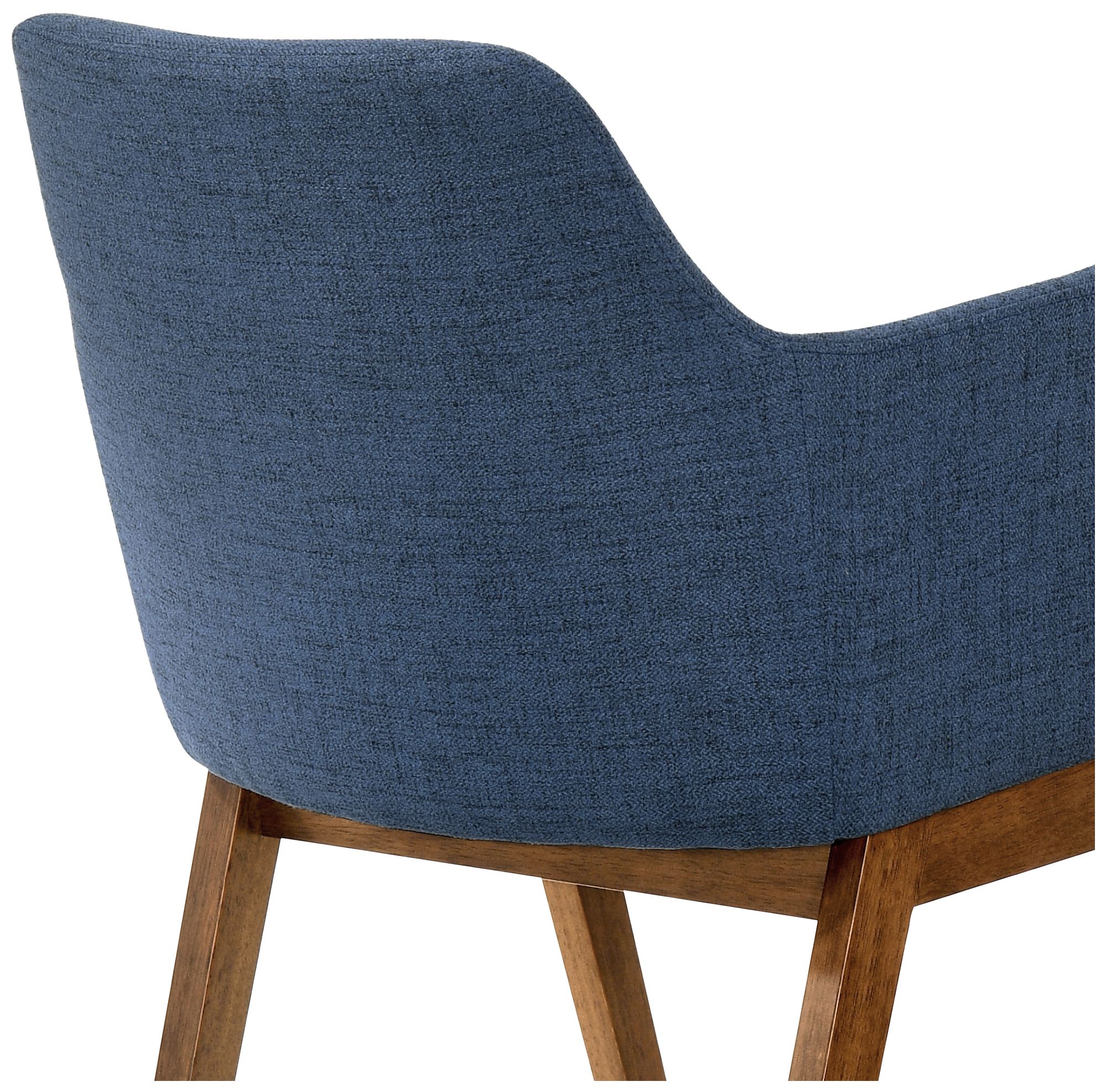 Image 7 Arcadia and Renzo 5 Piece 42 In. Round Dining Set in Blue, Walnut Wood more views