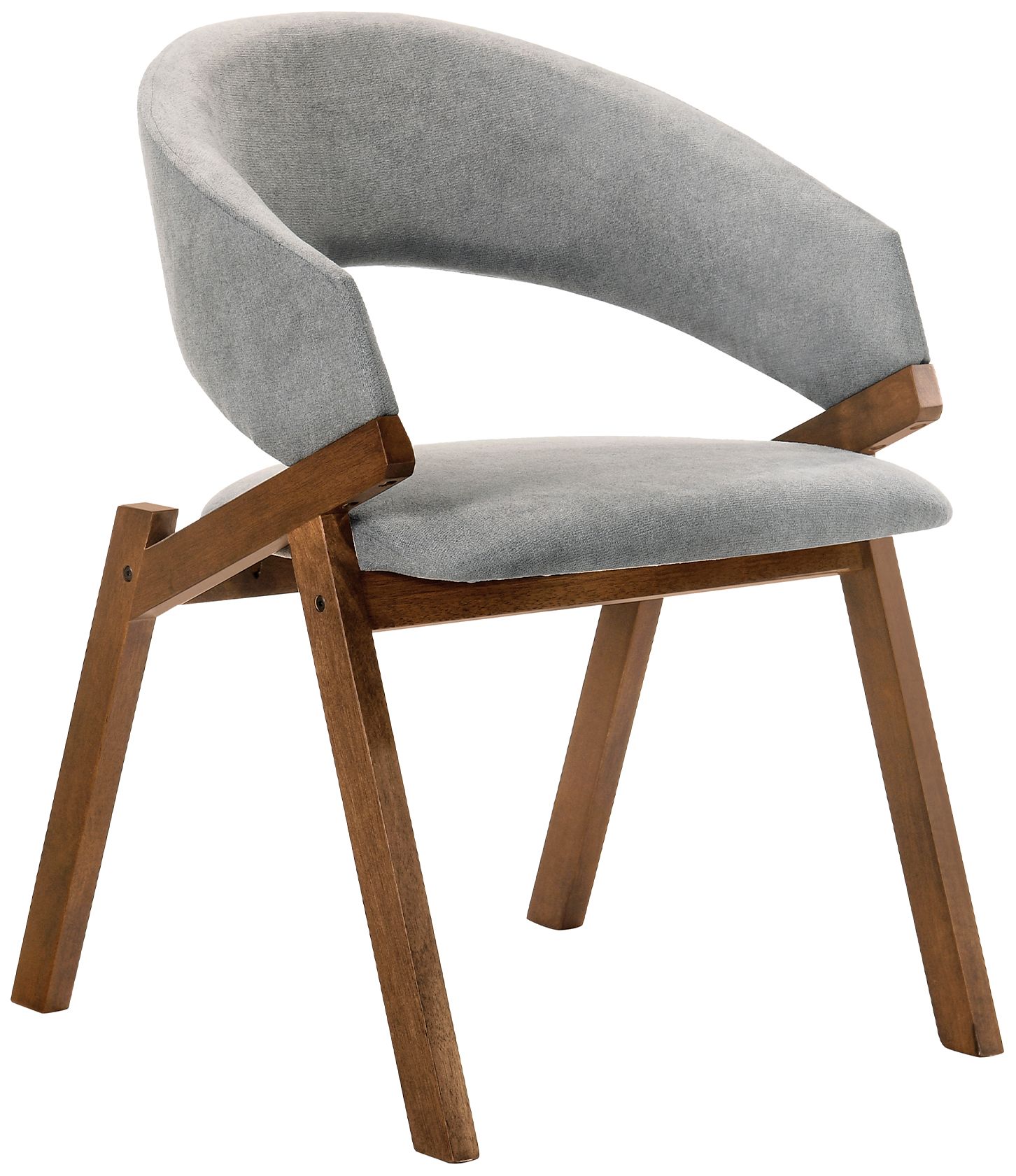 Image 3 Arcadia and Talulah 5 Piece 42 In. Round Dining Set in Grey and Walnut Wood more views