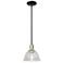 Arcadia Arietta 8"W Black Brass Stem Hung Mini Pendant w/ Clear Shade