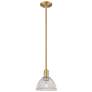 Arcadia Arietta 8"W Brushed Brass Stem Mini Pendant w/ Clear Shade