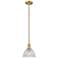 Arcadia Arietta 8"W Brushed Brass Stem Mini Pendant w/ Clear Shade