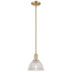 Arcadia Arietta 8"W Champagne Bronze Stem Mini Pendant w/ Clear Shade