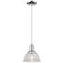 Arcadia Arietta 8"W Chrome Cord Hung Mini Pendant w/ Clear Shade