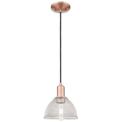 Arcadia Arietta 8"W Copper Cord Hung Mini Pendant With Clear Shade