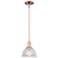 Arcadia Arietta 8"W Copper Stem Hung Mini Pendant With Clear Shade
